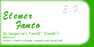 elemer fanto business card